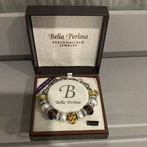 Bella Perlina Yellow and Silver Charm Bracelet
